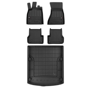 Audi A6 C7 Floor-Trunk Mats - Front + Rear + Trunk - Omac - 3D Premium - Black - '12-'18